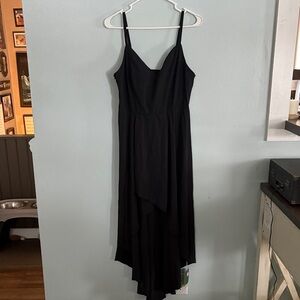 HALARA Elegant Black High Low Dress